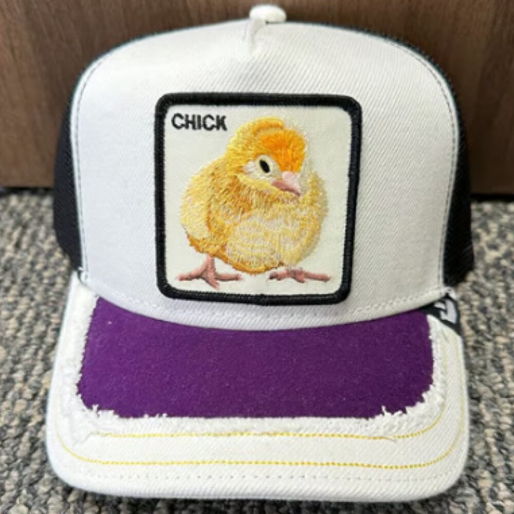 Goorin Bros Animal Farm Trucker Baseball Snapback Hat Cap Silky Chick White
